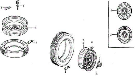 CHASSIS/WHEEL - TIRE for 1985 Honda CIVIC 5-DOOR #1