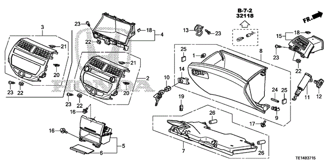 INTERIOR / BUMPER/INSTRUMENT PANEL GARNISH (PASSENGER SIDE) for 2012 Honda ACCORD COUPE #1