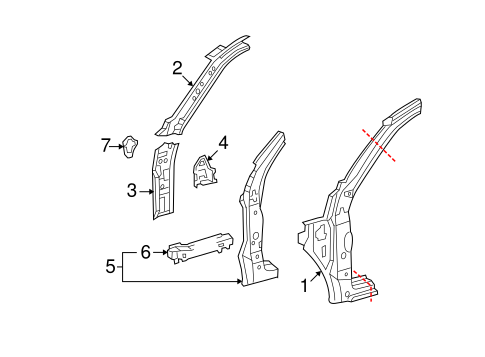 BODY/HINGE PILLAR for 2006 Toyota Tundra #2
