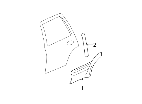 Exterior Trim - Rear Door for 2004 Oldsmobile Bravada #0