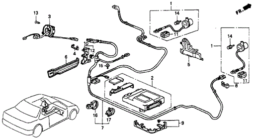 ELECTRICAL / EXHAUST / HEATER / FUEL/SRS UNIT for 1993 Honda ACCORD COUPE #1