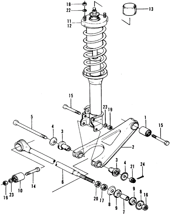 CHASSIS/REAR SHOCK ABSORBER - REAR LOWER ARM for 1973 Honda CIVIC 1200 COUPE #1