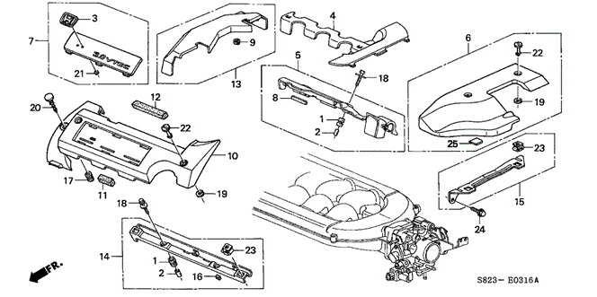 ENGINE/INTAKE MANIFOLD COVER (2) for 2002 Honda ACCORD COUPE #1