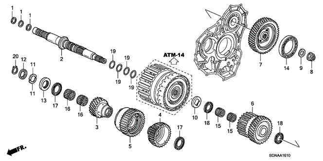 Transmission - Automatic/AT Secondary Shaft (V6) for 2007 Honda ACCORD COUPE #1