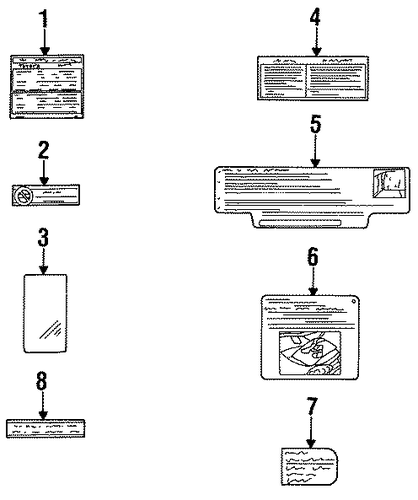 BODY/INFORMATION LABELS for 1996 Toyota Supra #1