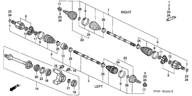 CHASSIS/DRIVESHAFT for 1997 Honda ACCORD SEDAN #1