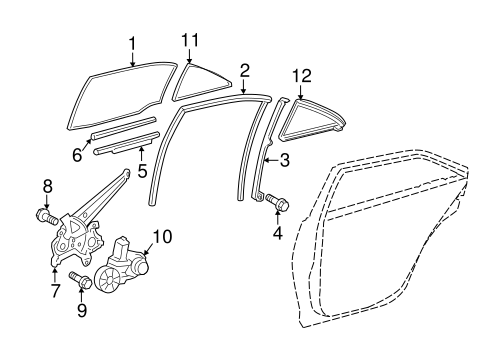 BODY/GLASS - REAR DOOR for 2010 Toyota Camry #2