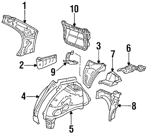BODY/INNER STRUCTURE for 1997 Toyota Tercel #1