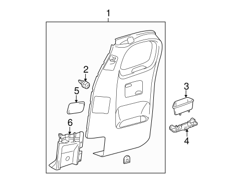 BODY/INTERIOR TRIM - REAR DOOR for 2008 Toyota Tacoma #1