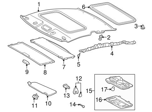 BODY/INTERIOR TRIM - ROOF for 2000 Toyota Celica #1