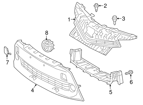 BODY/GRILLE & COMPONENTS for 2016 Toyota Prius V #1
