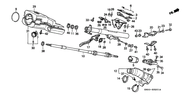 CHASSIS/STEERING COLUMN (TILT) for 1991 Honda CIVIC HATCHBACK #1
