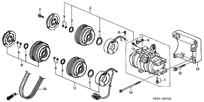 BODY / AIR CONDITIONING/A/C COMPRESSOR (V6) for 2002 Honda ACCORD SEDAN #1