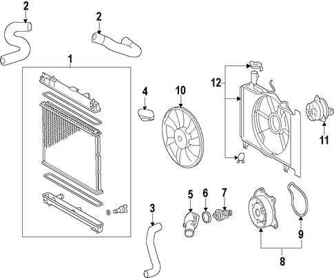 COOLING SYSTEM/RADIATOR & COMPONENTS for 2008 Scion xD #3