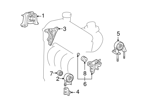 ENGINE/ENGINE & TRANS MOUNTING for 2004 Scion xA #2
