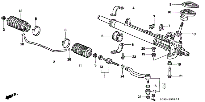 CHASSIS/P.S. GEAR BOX for 1996 Honda CIVIC HATCHBACK #1