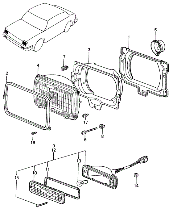 ELECTRICAL / EXHAUST / HEATER / FUEL/HEADLIGHT - FRONT COMBINATION LIGHT for 1982 Honda CIVIC SEDAN #1