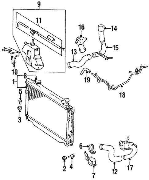 COOLING SYSTEM/RADIATOR & COMPONENTS for 1997 Toyota Land Cruiser #1