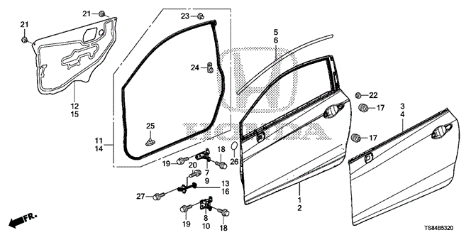 BODY / AIR CONDITIONING/DOOR PANELS for 2012 Honda CIVIC COUPE #1