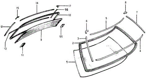BODY / AIR CONDITIONING/WINDSHIELD - REAR WINDOW for 1978 Honda ACCORD HATCHBACK #1