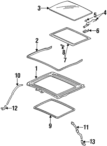 OEM Honda 70331-SR3-003 - Sunroof Glass Stay OEM Honda 70331-SR3-003 - Sunroof Glass Stay