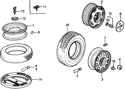CHASSIS/WHEEL for 1988 Honda CIVIC 5-DOOR #1