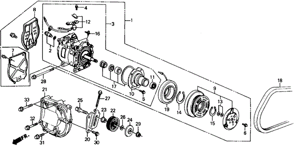 BODY / AIR CONDITIONING/A/C COMPRESSOR (SANDEN) for 1991 Honda CIVIC HATCHBACK #1