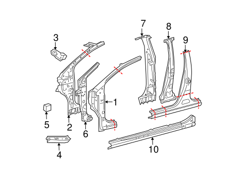 BODY/CENTER PILLAR & ROCKER for 2011 Toyota Yaris #2