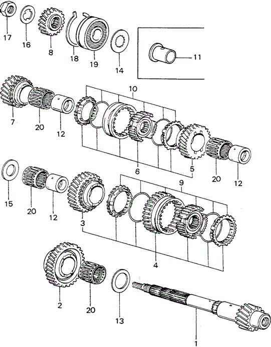 TRANSMISSION - MANUAL/5MT COUNTERSHAFT - COUNTER GEARS (2) for 1982 Honda CIVIC HATCHBACK #1