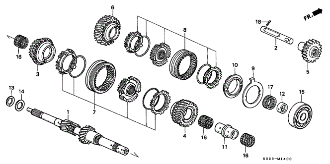 Transmission - Manual/MT Mainshaft (DOHC) for 2000 Honda CIVIC COUPE #1