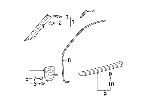 BODY/INTERIOR TRIM - PILLARS for 2004 Toyota Solara #2
