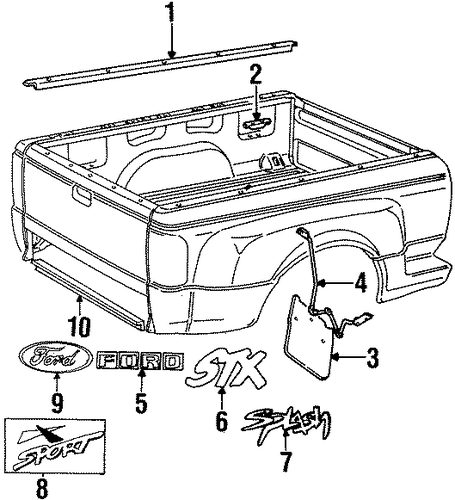 Ranger EXTERIOR TRIM - PICK UP BOX