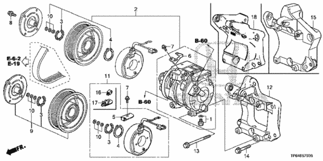 A/C Compressor (V6) for 2011 Honda Accord Crosstour #0