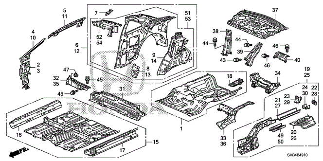 BODY / AIR CONDITIONING/INNER PANEL - FLOOR PANELS for 2010 Honda CIVIC COUPE #1