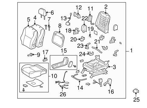 BODY/PASSENGER SEAT COMPONENTS for 2010 Toyota Matrix #1