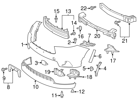 BODY/BUMPER & COMPONENTS - FRONT for 2015 Toyota Highlander #1
