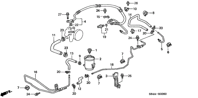 CHASSIS/P.S. LINES for 2002 Honda ACCORD SEDAN #1