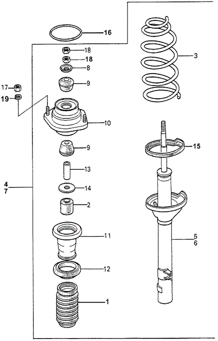 CHASSIS/REAR SHOCK ABSORBER (1) for 1981 Honda ACCORD HATCHBACK #1