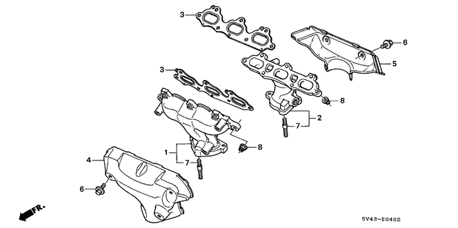 ENGINE/EXHAUST MANIFOLD (V6) for 1995 Honda ACCORD SEDAN #1