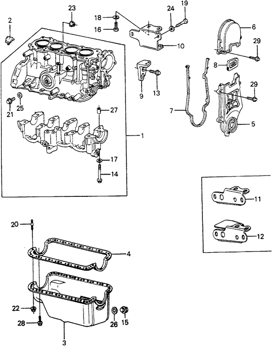 ENGINE/CYLINDER BLOCK - OIL PAN (1) for 1981 Honda CIVIC HATCHBACK #1