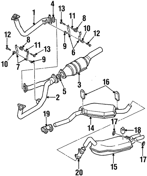 Exhaust Components for 1994 Audi Cabriolet #0