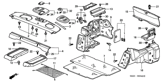 INTERIOR / BUMPER/REAR TRAY - TRUNK LINING for 1998 Honda ACCORD COUPE #1