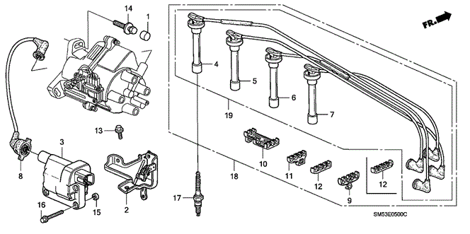 ENGINE/HIGH TENSION CORD - SPARK PLUG for 1992 Honda ACCORD 5-DOOR #1