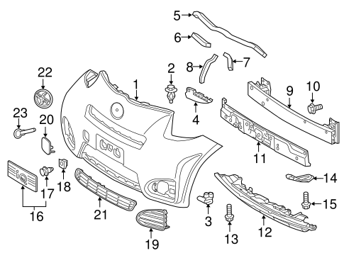 BODY/BUMPER & COMPONENTS - FRONT for 2015 Scion iQ #1