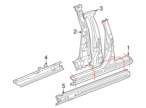 BODY/CENTER PILLAR & ROCKER for 2004 Scion xA #1