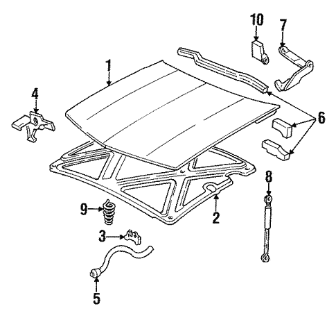 Hood & Components for 1998 Oldsmobile 88 #0