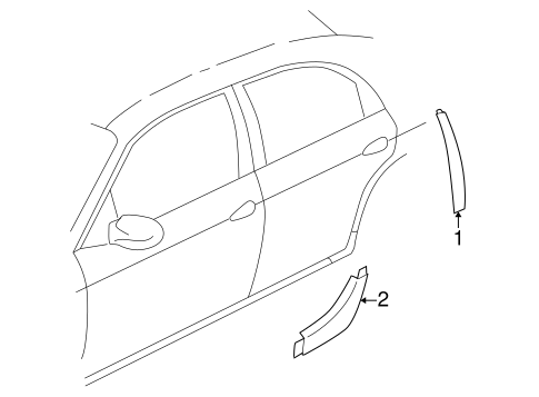 Exterior Trim - Pillars for 2000 Kia Spectra #0