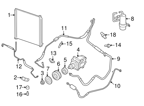 HVAC/Condenser, Compressor & Lines for 2007 Ford Mustang #2