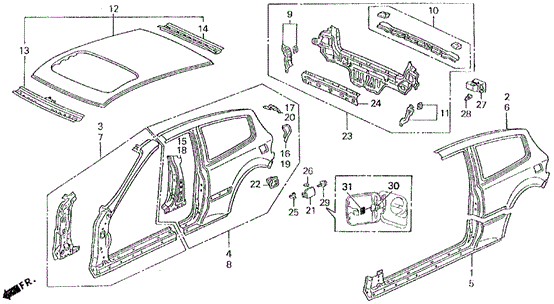 Body/Air Conditioning/Outer Panel for 1992 Honda CIVIC HATCHBACK #1