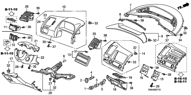 INTERIOR / BUMPER/INSTRUMENT PANEL GARNISH (DRIVER SIDE) for 2009 Honda CIVIC SEDAN #1